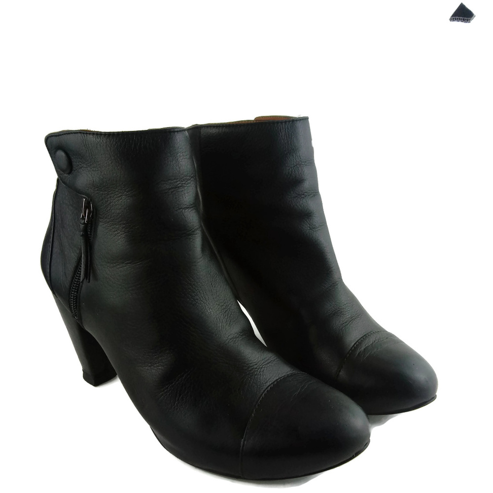 GENTLE SOULS "Tip Tone" Zip/Snap Leather Bootie